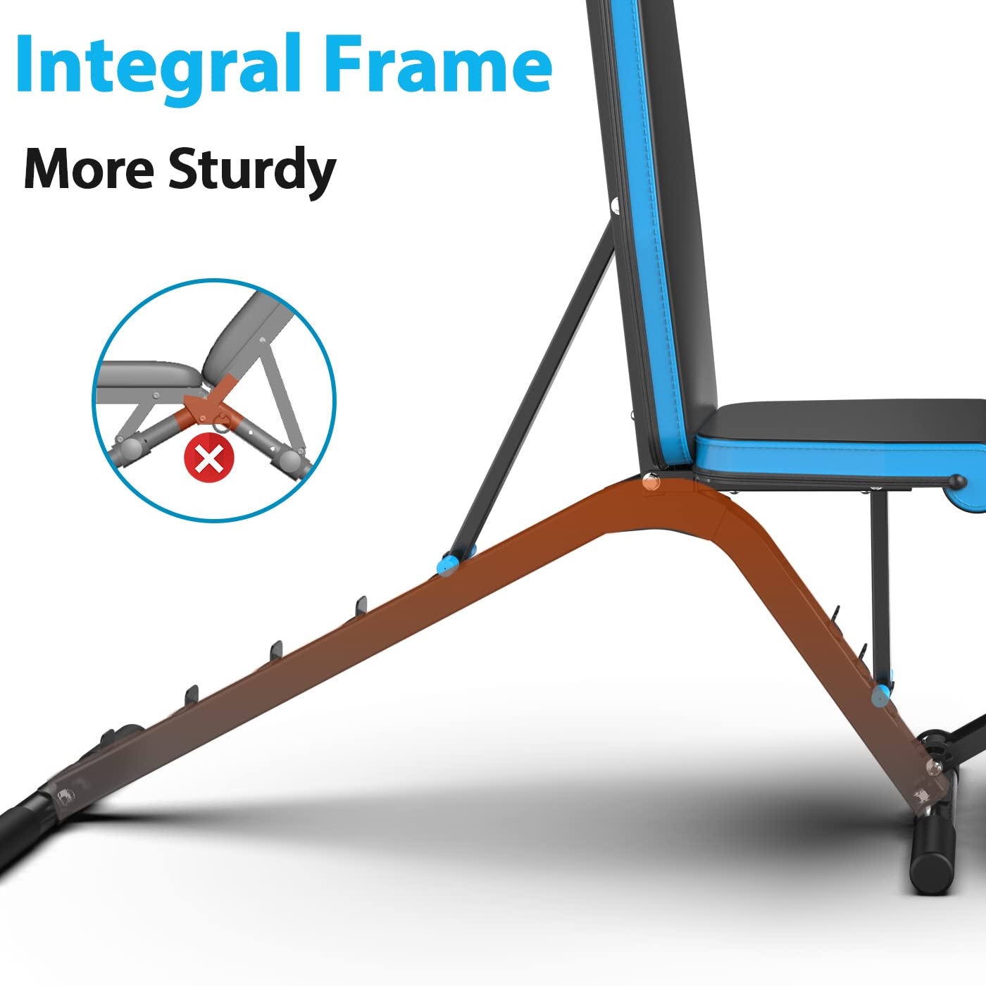 JX FITNESS Hantelbank Verstellbar Multifunktions 90 Grad Fitness Trainingsbank als Schrägbank Flachbank Negativbank für Sit-ups Bizeps-Übung und Rückentrainer, Beinstütze Bauch Übung