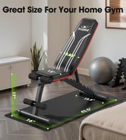 FLYBIRD Multifunktionale Hantelbank, 8-Fach Verstellbare Rückenlehne/3-Fach Verstellbare Fußstütze, 317 kg Belastbarkeit, Klappbare Trainingsbank mit 90° für das Heim-Fitnessstudio