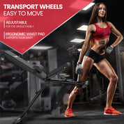 PASYOU Verstellebare Hantelbank mit 90 Grad Multifunktions Trainingsbank Schrägbank Schnell Zusammenklappbare Bankdrücken Bank für Zuhause 400KG Gewichtbelastung Langhantelablage