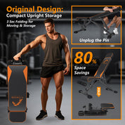 Dskeuzeew Verstellbare Hantelbank Klappbar Multifunktions Trainingsbank Schrägbank mit 7-Fach Verstellbarer Rückenlehne und Widerstandsband/4-Fach verstellbarer Belastung 400kg