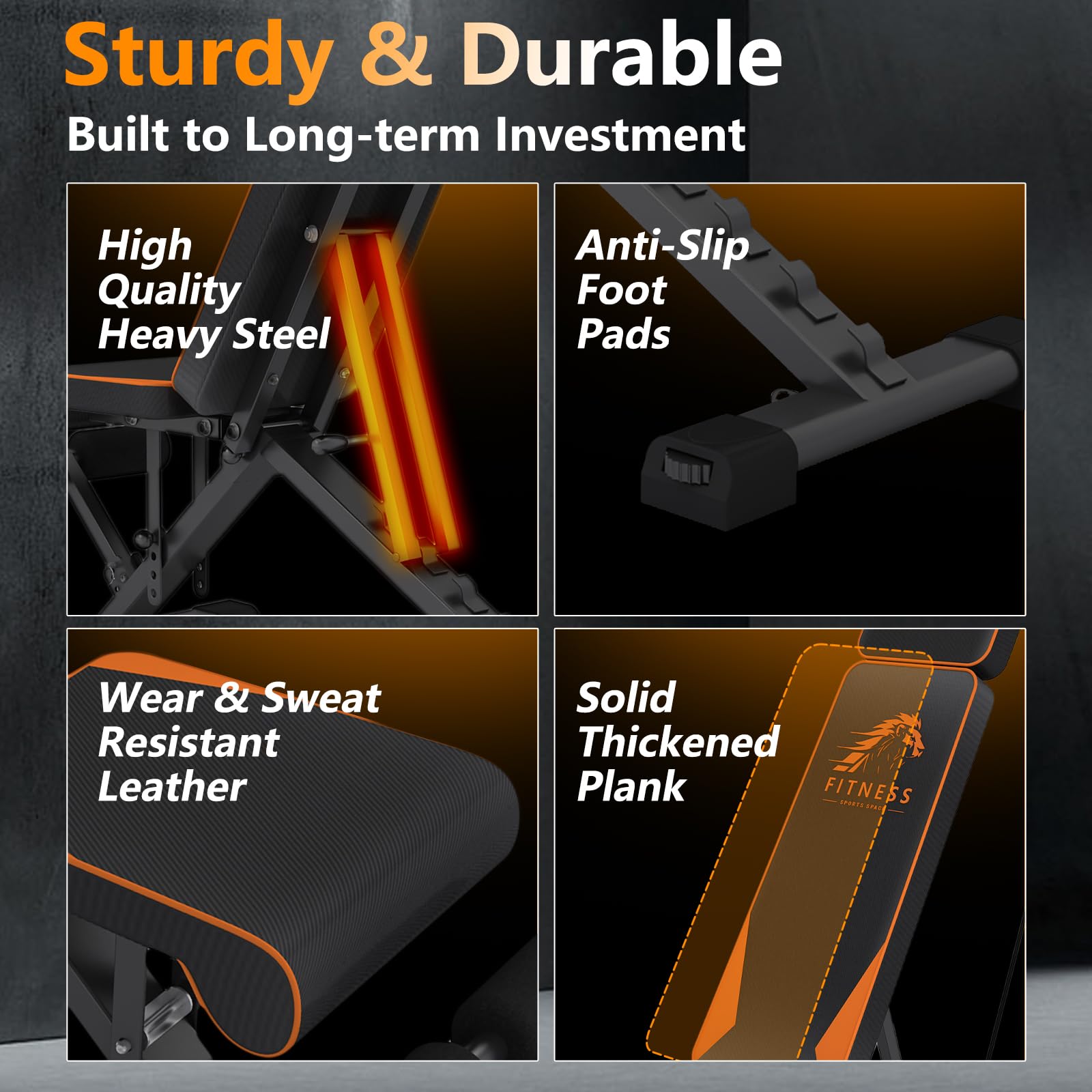 Dskeuzeew Verstellbare Hantelbank Klappbar Multifunktions Trainingsbank Schrägbank mit 7-Fach Verstellbarer Rückenlehne und Widerstandsband/4-Fach verstellbarer Belastung 400kg