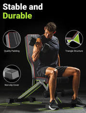 YOLEO Klappbare Hantelbank Multifunktion Training Fitness Bank Bauchtrainer Schrägbank mit 7-Fach Verstellbarer Rückenlehne/4-Fach verstellbarer Sitzkissen,Anregung Belastung 300kg,Sit Up Bank