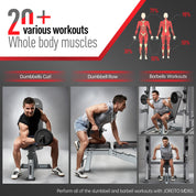 JOROTO Premium Hantelbank | Praktische Fitnessbank, geeignet als Schrägbank & Flachbank Bankdrücken Bank für Ganzkörpertraining | MD80, Folding Flach Einstellbar Bauch