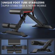 PASYOU Hantelbank Klappbare Trainingsbank mit 9x4x3 Verstellbaren Positionen Multi- Schrägbank als Bauch & Rückentrainer für zuhause, Max. 318kg Gewichtsbelastung