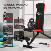 KM Fit klappbare Hantelbank Multifunktion Training Fitness Bank | 6-fach verstellbare Rückenlehne | 3-fach verstellbarer Sitz | Atmungsaktive EVA-Oberfläche | Belastbarkeit bis zu 400 kg