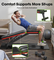 FLYBIRD Multifunktionale Hantelbank, 8-Fach Verstellbare Rückenlehne/3-Fach Verstellbare Fußstütze, 317 kg Belastbarkeit, Klappbare Trainingsbank mit 90° für das Heim-Fitnessstudio