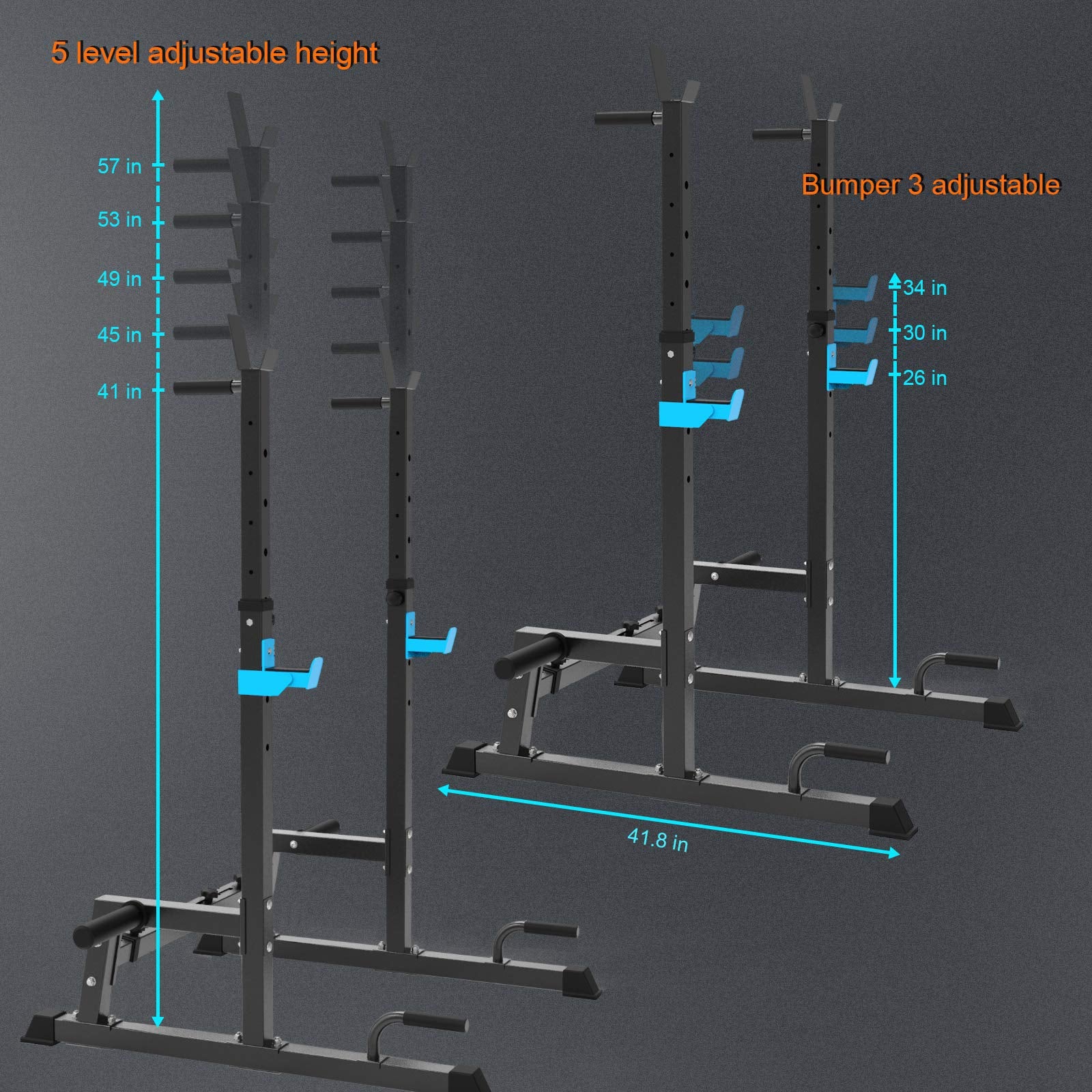 Squat Rack Multi-Funktions Barbell Rack Höhenverstellbarer Hantelständer für Sportstudio Zuhause Gewichtheben Bankdrücken Dip-Station Tragbare Krafttraining Kurzhantelablage