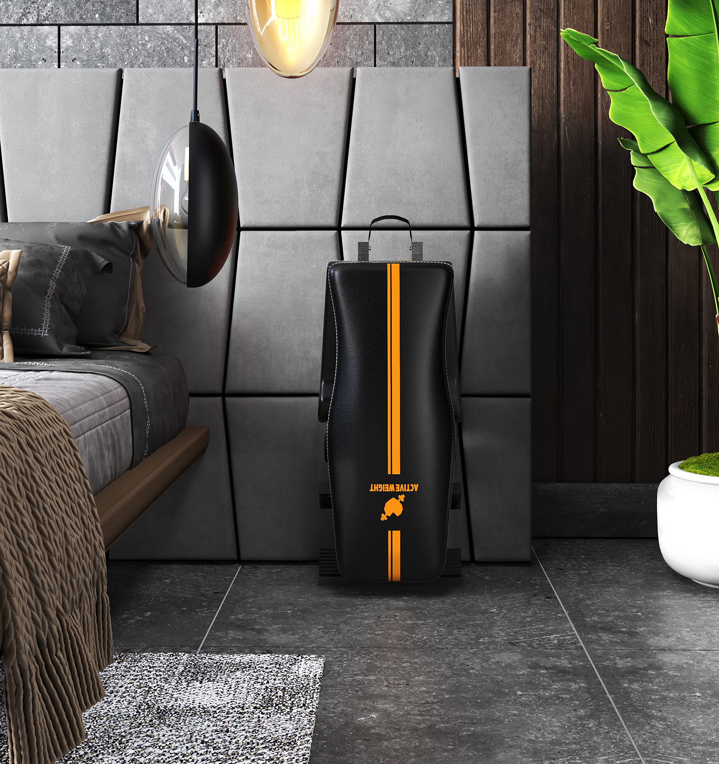 ACTIVEWEIGHT Klappbare, Verstellbare Hantelbank | 90 Grad, Schrägbank, Flachbank, Negativebank | Vormontiert | Kompatibles Langhantel Hantel | Gym Bänke | Kraftraining